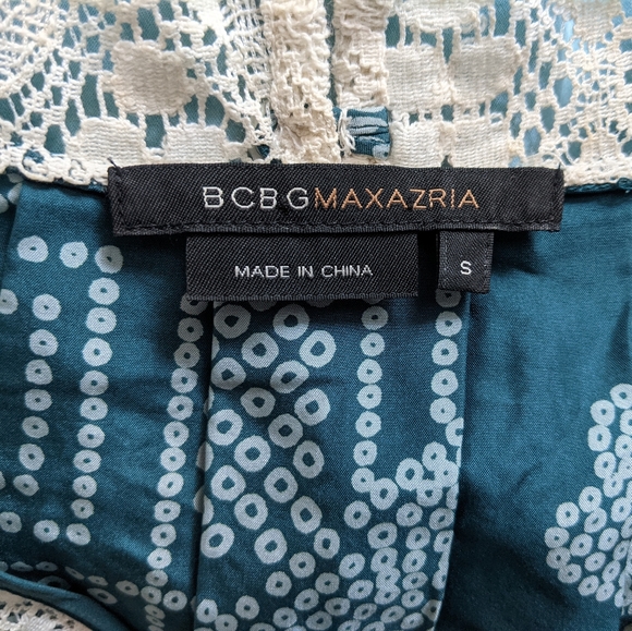 Like New BCBGMAXAZRIA Silk Lace Trim Top - Picture 14 of 14